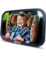 Onco Espejo Coche Bebé Asiento Trasero - 100% a Prueba de Roturas, Espejo Retrovisor Bebé Coche, Ajuste Universal, Espejos Retrovisores Coche, Espejo para Coche para ver al Bebé, Bebé Recien Nacido