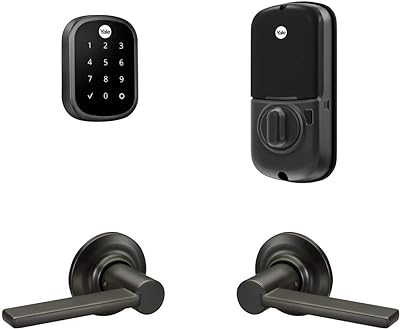 Yale Home Assure Lock SL with Z-Wave, Black Keypad Door Lock with Handle and Keyless Digital Touchscreen Keypad, B-YRD256-ZW-VL-BSP