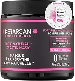 Kerargan - Masque Capillaire Ultra Réparateur à la Kératine 500ml pour Cheveux Abîmés et Stressés - Fortifie, 