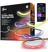 GE CYNC Dynamic Effects LED Smart Light Strip, Full Color Indoor Strip Light, Bluetooth and Wi-Fi...