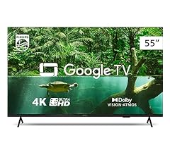 Smart TV Philips 55" 4K 55PUG7408/78, Google TV, Comando de Voz, Dolby Vision/Atmos, VRR/ALLM, Bluetooth