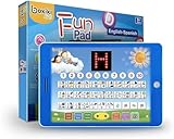 Boxiki kids Spanish-English Learning Bilingual Tablet Educational Toy with LED Screen Display. Learn Spanish and English with ABC Games and Spelling. Kids Love Our Interactive Educational Toys