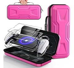 FYOUNG Accessories Bundle for Playstation Portal, Carrying Case and Hard PC Clear Cover Case with Tempered Glass Screen Pro…