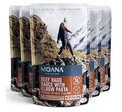 Moana New Zealand Ground Beef Ragu Sauce w Pasta Car Camping Food 5 Pack - High Protein Ready To Eat Camp Backpacking Food,…