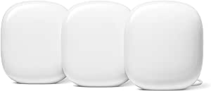 Google Nest WiFi Pro - 6E - Reliable Home Wi-Fi System with Fast Speed and Whole Home Coverage - Mesh Router - 3 Pack - Snow