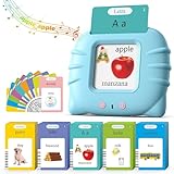 Bilingual Spanish and English Talking Flash Cards for 1-3, Pocket Speech Therapy Toys with 512 Words, Montessori Language Learning Toys, Autism Toys, Children's Sensory Learning, Birthday Toys