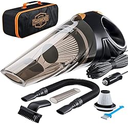 ThisWorx Car Vacuum Cleaner - Portable Handheld Mini Vacuum Cleaner W/ 16ft Cord, Bag, & Attachments - Small V