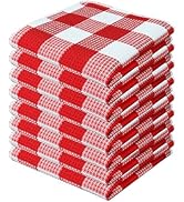 PurpleEssences Waffle Weave Plaid Dish Cloths, 100% Cotton - 12 x 12 Inches, Ultra Soft Absorbent...