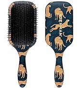 Denman Tangle Tamer Ultra (Leopard) Detangling Paddle Brush For Curly Hair And Black Natural Hair...