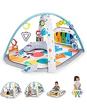 Baby Einstein, Gimansio de Actividades Musical para bebés 4en1 Kickin&#39; Tunes con Piano, 70+ sonidos, 25+ min de música y luces, arco de juego, 7 juguetes extraíbles, 4 idiomas, desde recién nacido