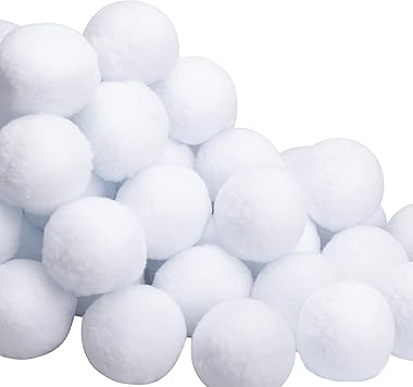 codree 100 bolas de nieve falsas para niños, 2.3 pulgadas, bolas de nieve artificiales para interiores y exteriores, decoraci