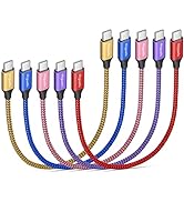 etguuds Color Short USB C to USB C Cable [1ft, 5-Pack], 60W/3A Fast Charging Type C to Type C Cha...