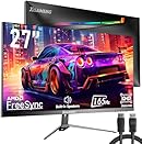 memzuoix 27 inch Gaming Monitor, QHD 2560×1440p, 144Hz/165Hz 100% sRGB, 1ms, FreeSync, HDMI&DisplayPort×2, Built-in Speakers and LED Rainbow Light, VESA Mountable, Black