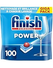 Finish Pastilles Lave-Vaisselle Powerball Comprimé Sans parfum All in One Max - 100 Tablettes Lave-Vaisselle