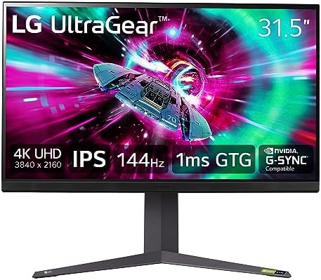 LG 32"" Ultragear 4K UHD (3840x2160) Gaming Monitor, 144Hz, 1ms, VESA DisplayHDR 400, G-SYNC and AMD FreeSync Premium, Black (Renewed)