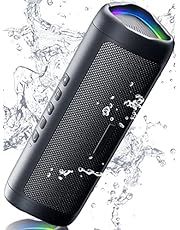 Bluetooth Speaker with HD Sound, Portable Wireless, IPX5 Waterproof, Up to 24H Playtime, TWS Pairing, BT5.3, for Home/Party/Outdoor/Beach, Electronic Gadgets, Birthday Gift (Black)