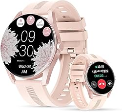 LUNIQUESHOP LSTIME - Montre Femme avec Appel Bluetooth, Assistant Vocal, Smartwatch, Tension, fréquence Cardia