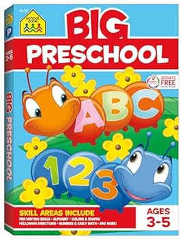 Paperback School Zone Big Preschool Workbook: Kids Learning Skills Ages 3 to 5, Handwriting, ABCs, Phonics, Early Math & Numbers, Colors & Shapes, Follow Directions, and More, 320 Pages Book