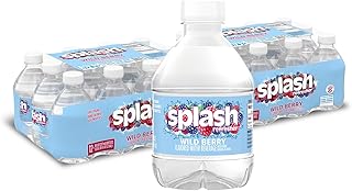 Splash Refresher, Wild Berry Flavor Water Beverage, 8 Fl Oz Plastic Bottles (24 Count)