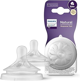 Philips Avent Tetina de biberón Natural Response: 2 tetinas de biberón Philips, sin BPA para bebés de 6 meses o más (model...