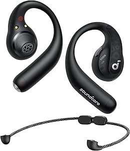 Soundcore by Anker AeroFit Pro Open-Ear Headphones, Ultra Comfort, Secure Fit, Ergonomic Design, Rich Sound with LDAC, Bluetooth 5.3, IP55 Water-Resistant, 46H Playtime, App Control, Wireless Earbuds