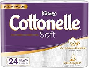 Kleenex Cottonelle Soft, Papel Higiénico, 24 Rollos con 200 Hojas Dobles C/U