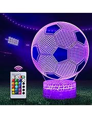 Regalo de Fútbol para niños, Luz de Noche, 3D LED Lámpara Luz de Noche con Control Remoto, 16 Colores Lámpara infantile, Nino Futbol Regalos Cumpleaños Navidad Decoración, Regalos Comunión para Niño