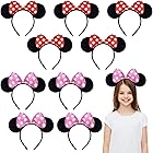 OUSHISS 10 Pcs Mouse Ears Great for Mickey Theme Birthday Party Decorations Adult Party Favors Supplies and Mouse Themed Photo Supplies