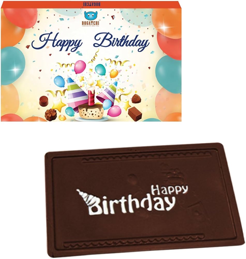 BOGATCHI Birthday Chocolate Gifts, Birthday Greetings, Dark ...