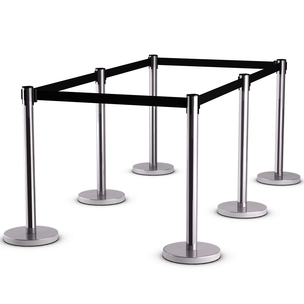 Buy CASART Retractable Rope Barrier, 6PCS Crowd Control Barriers with ...