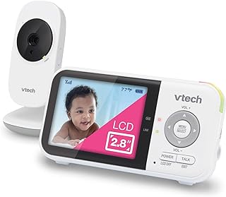 VTech VM819 Baby Monitor, 2.8” Screen, Night Vision, 2-Way Audio, Temperature Sensor and Lullabies, Secure Transmission No...