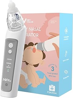 Aspirador Nasal para Bebés | Succionador de Nariz para Bebé | Limpiador de Nariz Bebé | Aspirador Nasal Eléctrico para Niñ...