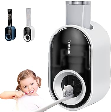 Soporte para Cepillo de Dientes,Dispensador de Pasta Dental con Montado en La Pared,Accesorios de BañO para NiñOs y Adultos,C