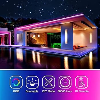 Amazon.com: phopollo 65.6FT Led Lights for Bedroom, 5050 Color ...