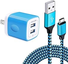 Micro USB Wall Charger Box, USB Brick S7/S6 Edge Fast Charger, Charger Adapter Plug for Samsung Galaxy J7/J8/J6 Cord with ...