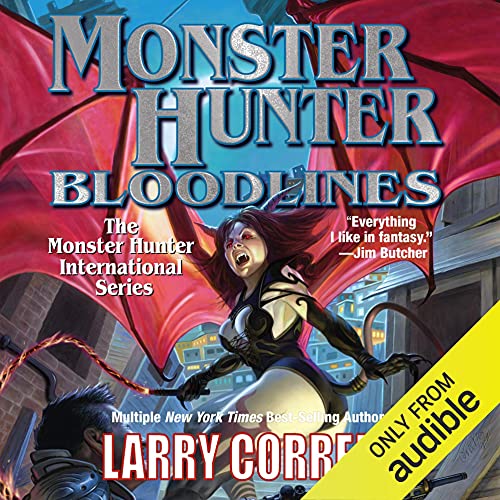 Monster Hunter Bloodlines Audiolibro Por Larry Correia arte de portada