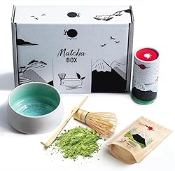 ORIGEENS MATCHA KIT avec Fouet matcha, Bol Matcha, Thé Matcha BIO Japonais | Bol Artisanal du Portugal | Coffr