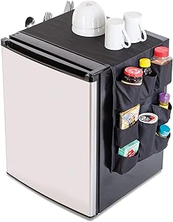 Smart Design Mini Fridge Organizer with 12 Pockets - Durable Polyester Material - Stores Pantry Items, Cutlery, Utensils, ...