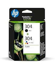 HP 304 Pack de 2 Cartouches d&#39;Encre, Noire et Trois Couleurs, Authentiques (3JB05AE)