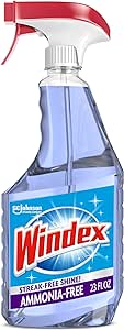 Windex Ammonia-Free Glass and Window Cleaner Spray Bottle, Bottle Made from 100% Recovered Coastal Plastic, Crystal Rain Scent, 23 Fl Oz