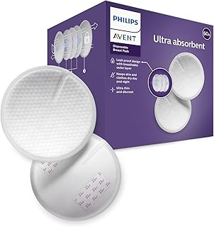 Philips Avent SCF254/61 - Discos absorbentes de lactancia desechables, pack de 60 discos absorbentes para usar de día o de...