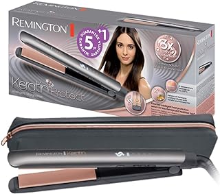 Remington Plancha de Pelo Keratin Protect, Queratina y Aceite Almendras, Placas Flotantes Extralargas, Cerámica, Sensor Pr...