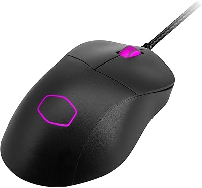 Cooler Master MM730 Wire Gaming Mouse Black, Adjustable 16,000 DPI, Palm|Claw Grip, PixArt Optical Sensor, Ultraweave Cable, PTFE Feet, RGB Lighting (MM-730-KKOL1)