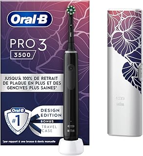 Oral-B Pro 3 3500 Brosse À Dents Électrique, Avec Capteur De Pression Pour Protéger Les Gencives, 3 Modes De Nettoyage, 1 ...