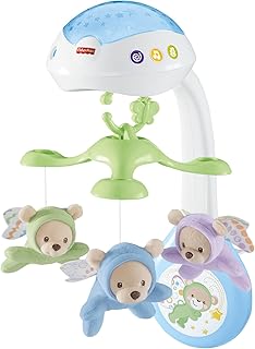 Fisher-Price Móvil Ositos Voladores - Producto para Bebés - 3 Opciones de Sonido - con 3 Ositos - Control Remoto - Regalo ...