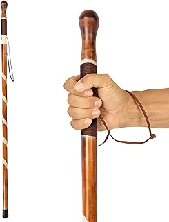 Vive Wooden Walking Stick - Willow Cane for Seniors Hiking & Balance - Heavy Duty Carved Twisted Wood Sticks for Men & Wom...