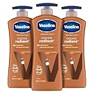 Vaseline Intensive Care Body Lotion for Dry Skin Cocoa Radiant Lotion Made with Ultra-Hydrating Lipids and Pure Cocoa Butter for a Long-Lasting, Radiant Glow 20.3 oz, Pack of 3