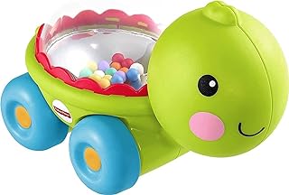 Fisher-Price Baby Crawling Toy Poppity Pop Turtle Push-Along Vehicle with Ball Popping Sounds for Infants Ages 6+ Months​