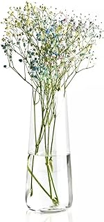 Krosno Hoge glazen bloemenvaas, pure collectie, 240 mm hoog, glazen vazen voor bloemen, perfect voor thuis, kantoor en keu...