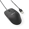 Amazon Basics Responsive and Precise 3-Button Wired USB Computer Mouse with Scrolling and Tracking, Single, Black